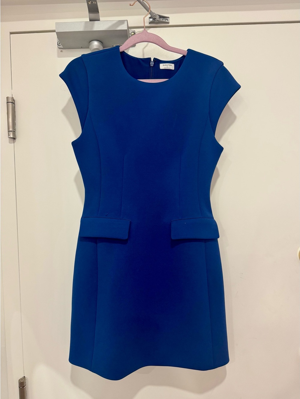 Babaton Cap-Sleeve Sheath Dress in Blue